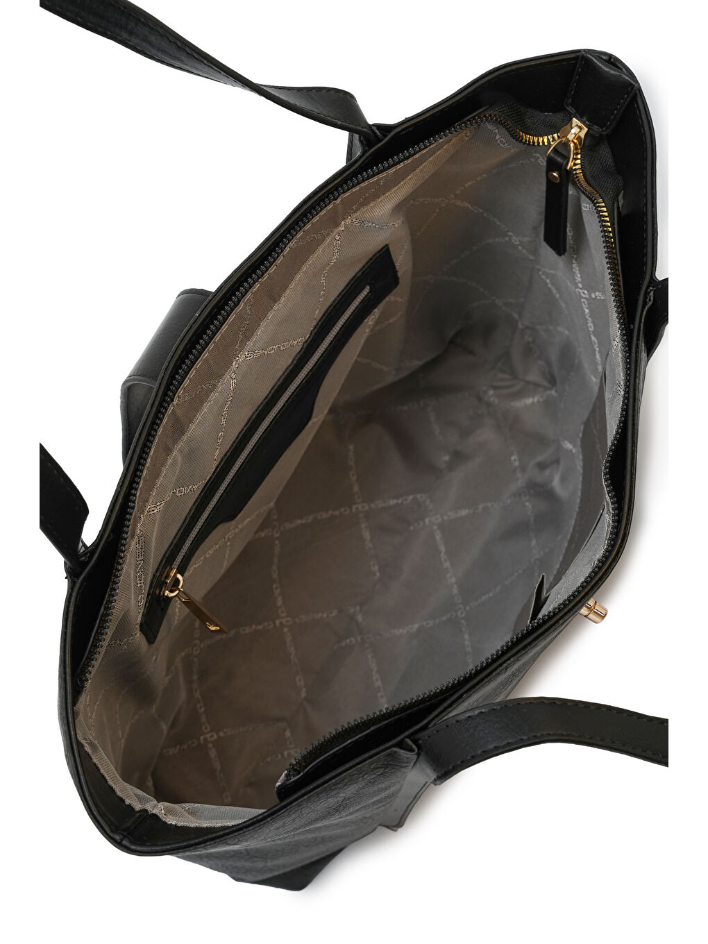 Siyah Logo Kapaklı Kadın Omuz Çantası DJ385-1-2