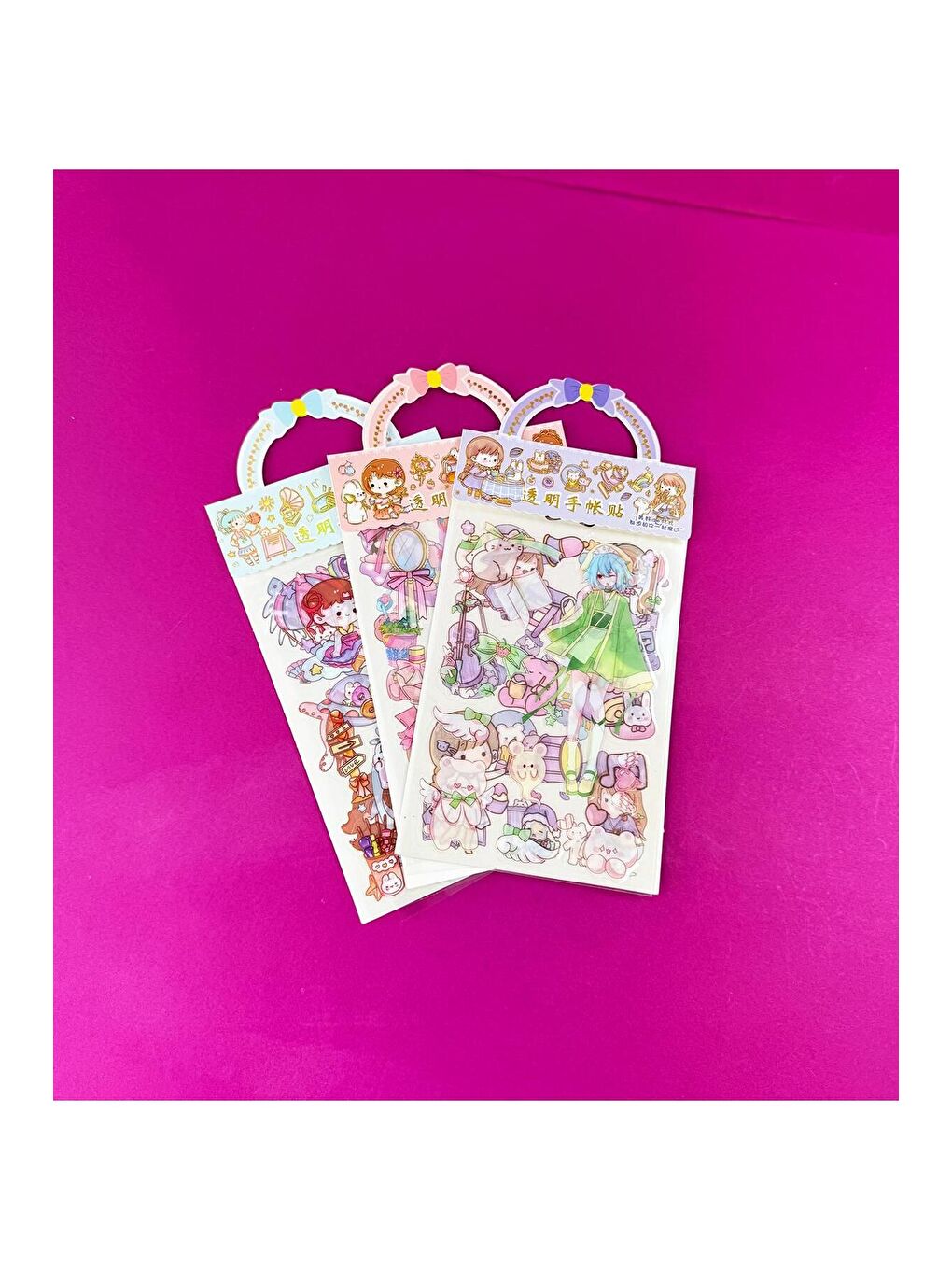 BAM HEDİYELİK EŞYA 3 lü Tatlı Kız Şeffaf Sticker