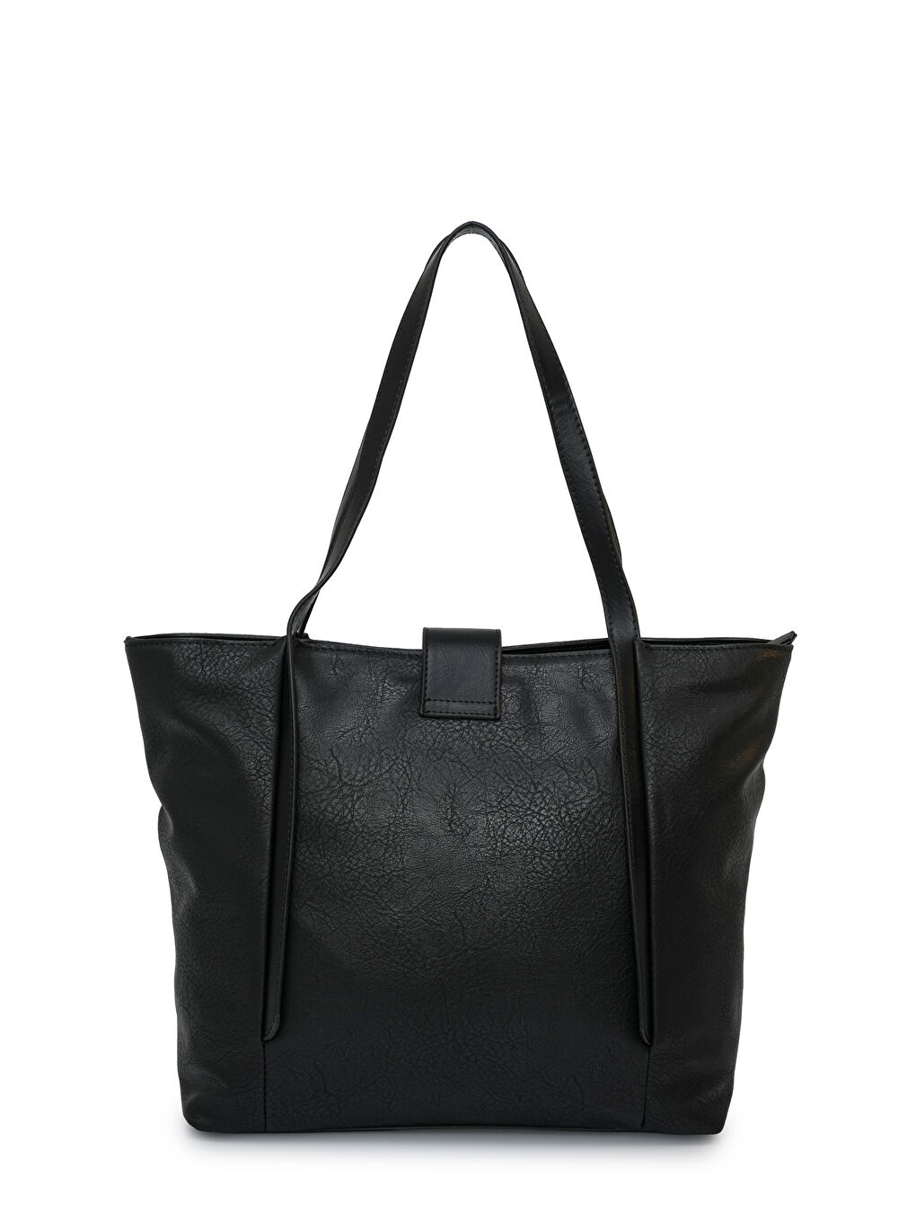 Siyah Logo Kapaklı Kadın Omuz Çantası DJ385-1-4