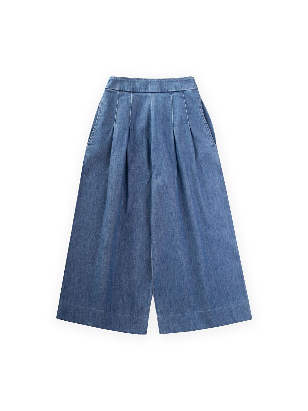 Geniş Paça Jean Pantolon 4-12 Yaş Mavi
