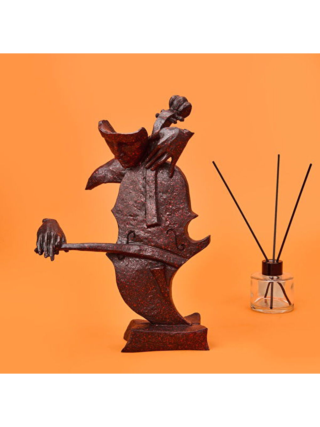 Gri Deco Violoncelista Dekor - Gümüş - 32 cm-1