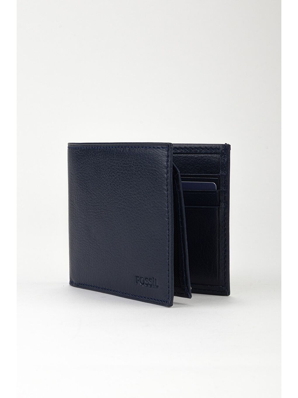 Lacivert Kutulu Hakiki Deri Yatay El Portföyü Cüzdan-2