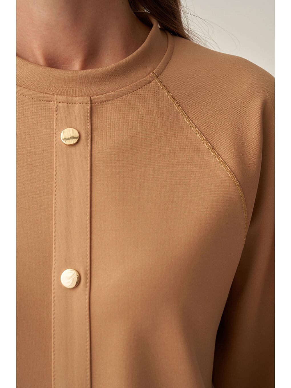 Bej Vizon-Gold Çıtçıtlı Pantolonlu Takım-4