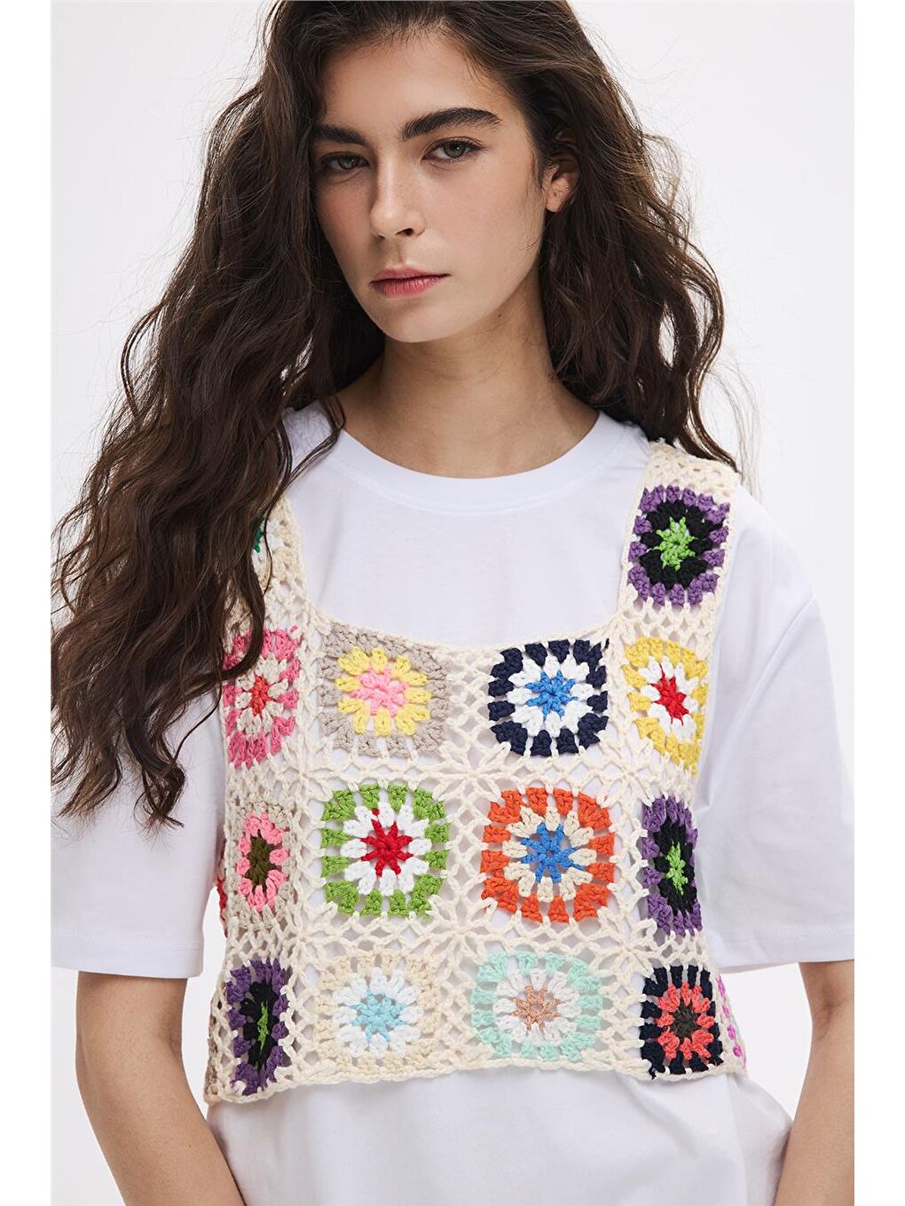 Karışık Renkli Patchwork Bluz-3