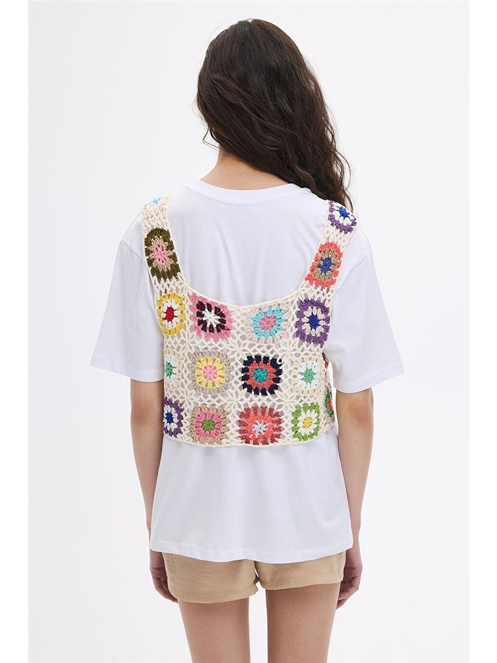 Karışık Renkli Patchwork Bluz-4