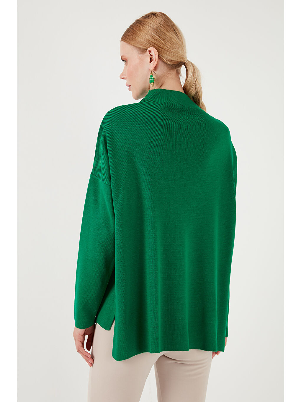 Bej Pamuklu Arkası Uzun Dik Yaka 2'li Paket Triko Kazak 4615002S2-4