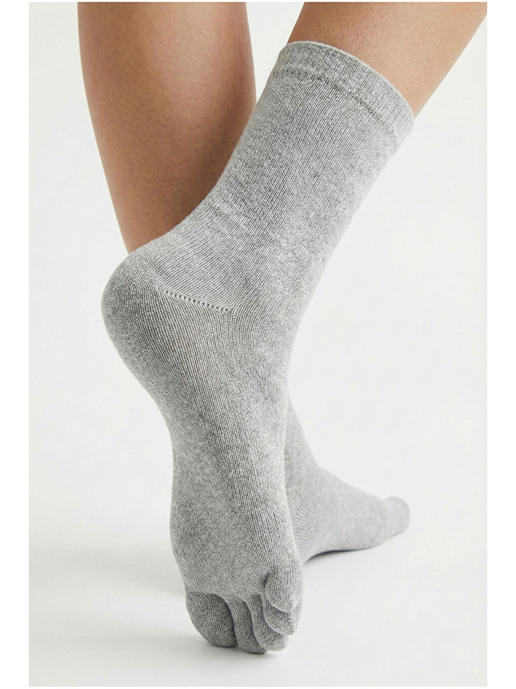Bambu Parmaklı Gri Çorap | Koku ve Mantar Önleyici | Ter Emici | Kokulu GRI