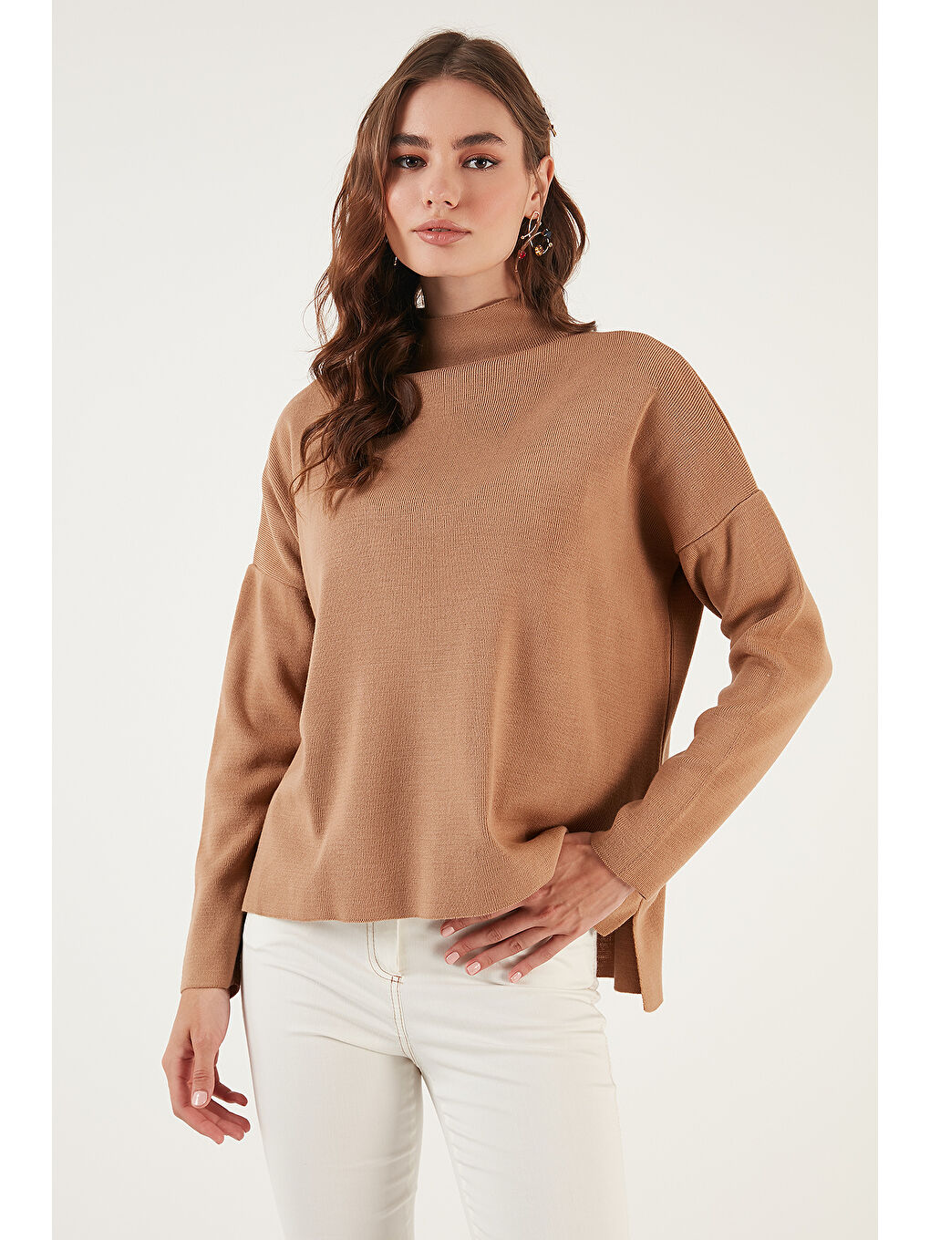 Mor Pamuklu Arkası Uzun Dik Yaka 2'li Paket Triko Kazak 4615002S2-2