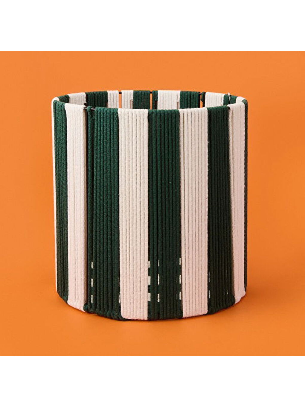 Nautical Fun Silindir Dekoratif Sepet - Beyaz / Yeşil - 30x30 cm-1