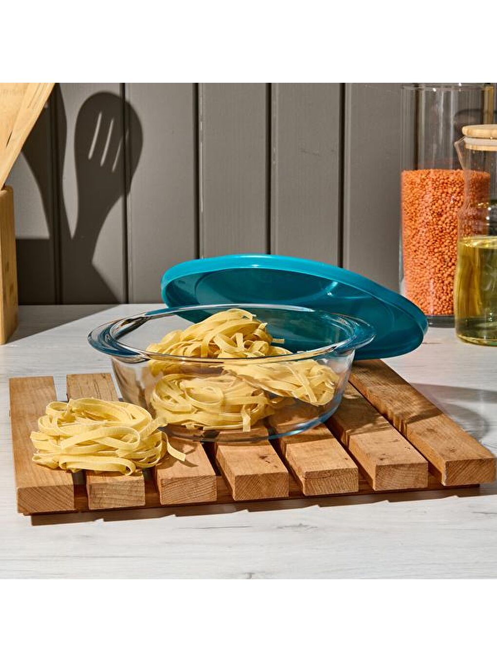 Yeşil Cook & Store Yuvarlak Kapaklı Saklama Kabı - 1,1 lt