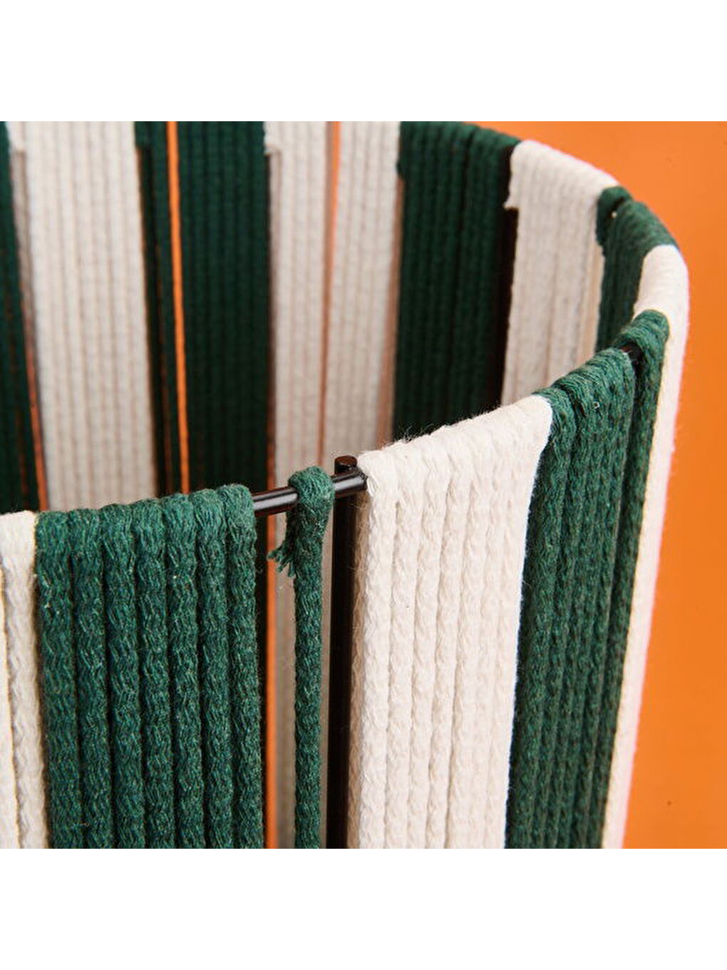 Nautical Fun Silindir Dekoratif Sepet - Beyaz / Yeşil - 30x30 cm-3