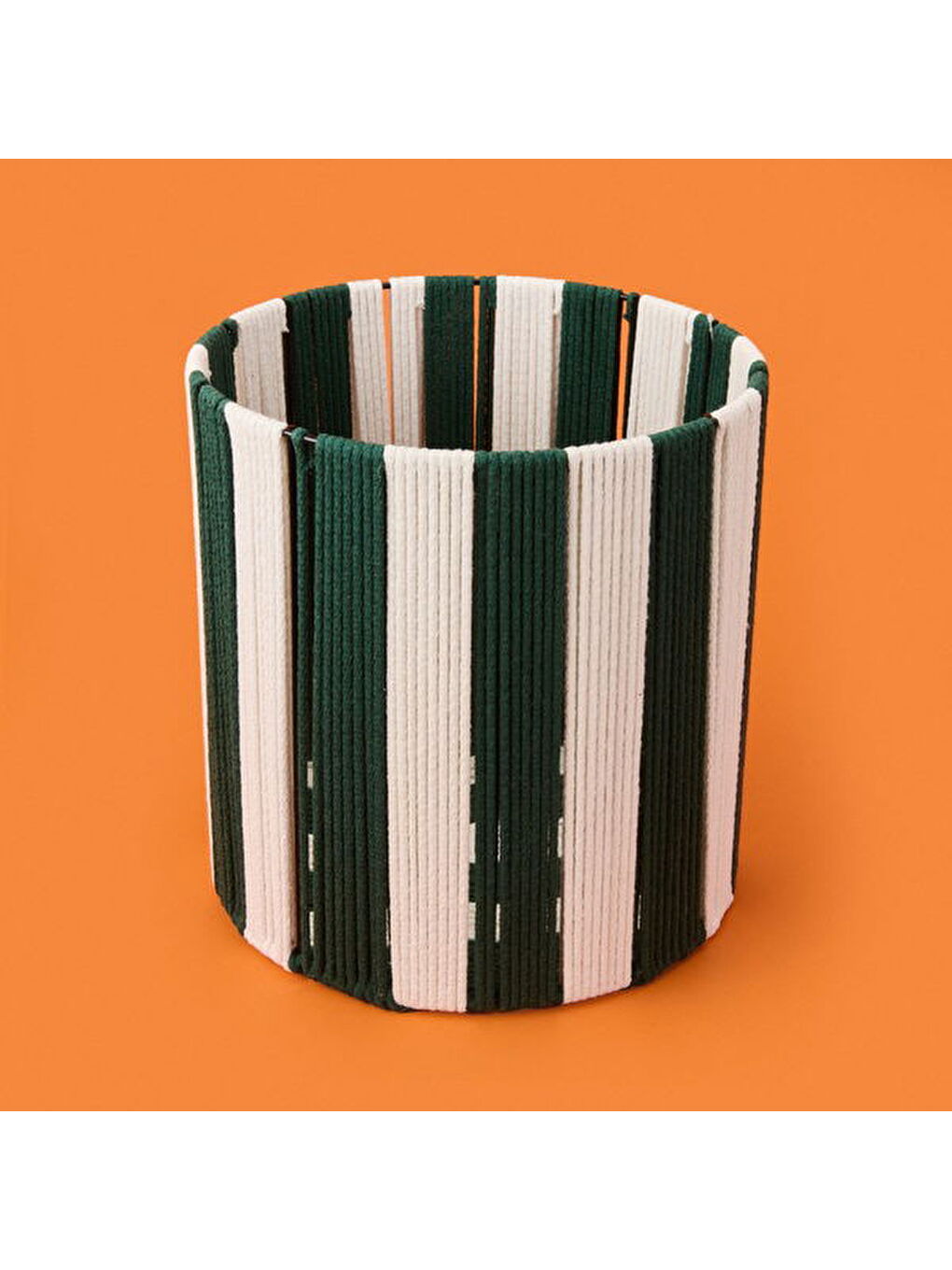 Nautical Fun Silindir Dekoratif Sepet - Beyaz / Yeşil - 30x30 cm-4