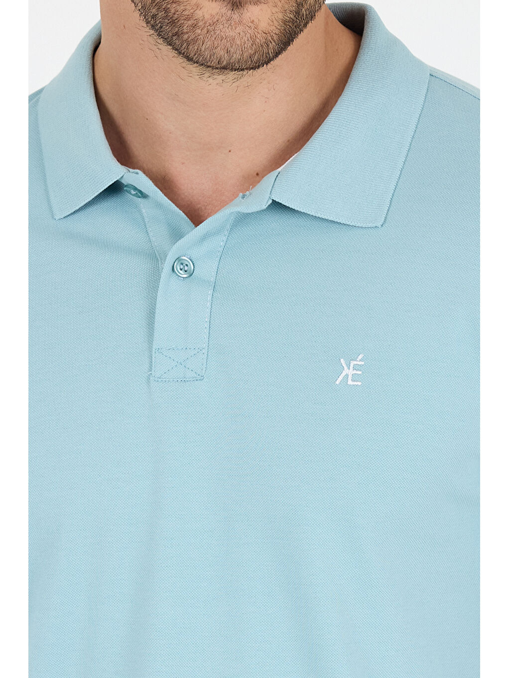 Yeşil Polo Yaka Kısa Kollu Pike Erkek Tişört-2