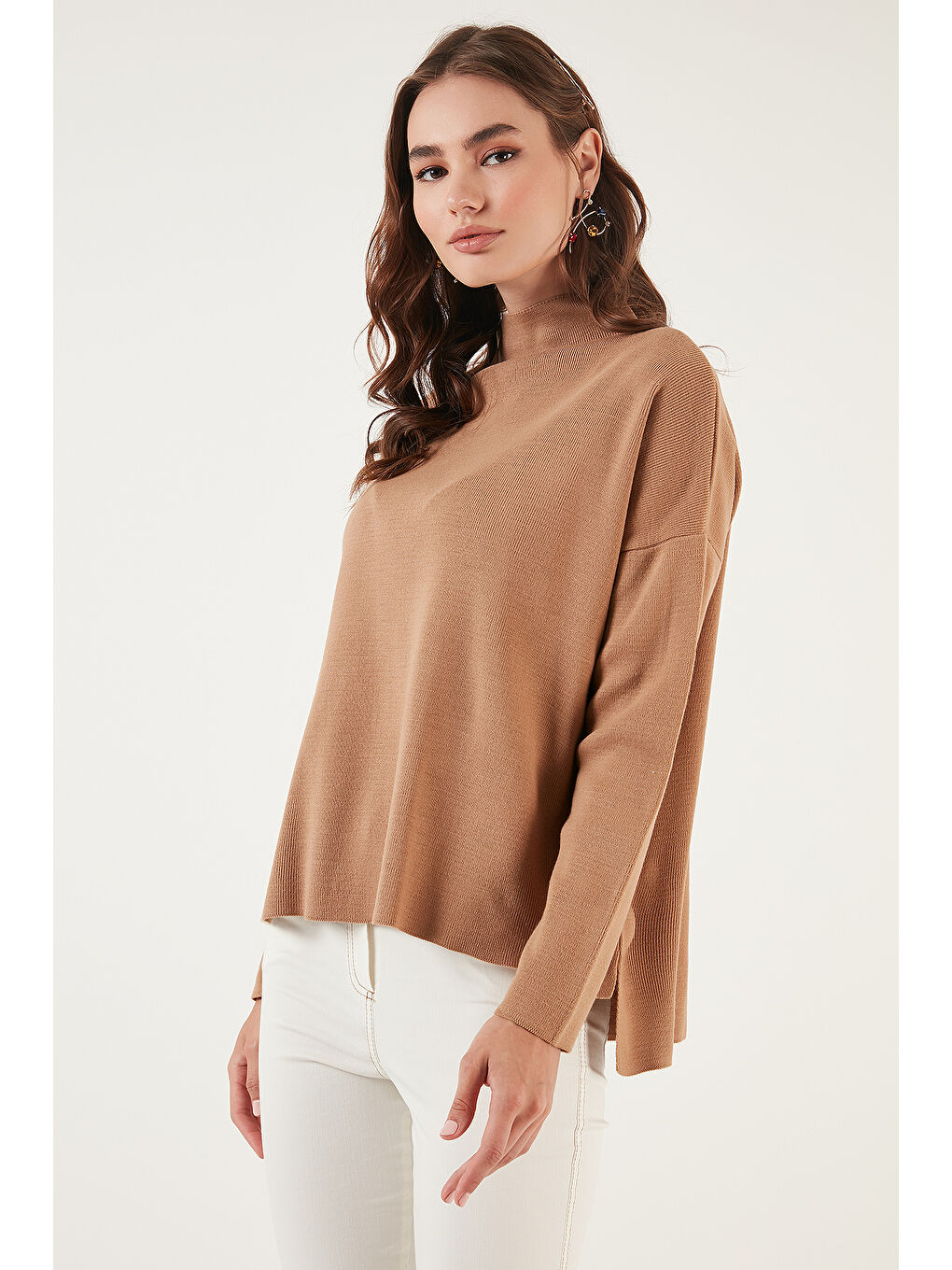 Yeşil Pamuklu Arkası Uzun Dik Yaka 2'li Paket Triko Kazak 4615002S2-1