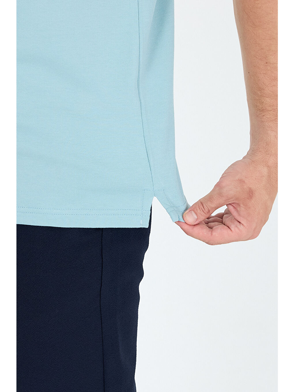 Yeşil Polo Yaka Kısa Kollu Pike Erkek Tişört-3