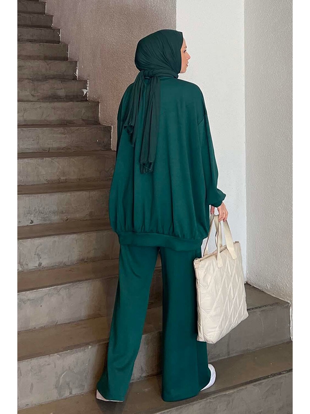 İkili Tesettür Takım Zümrüt Yeşili-3