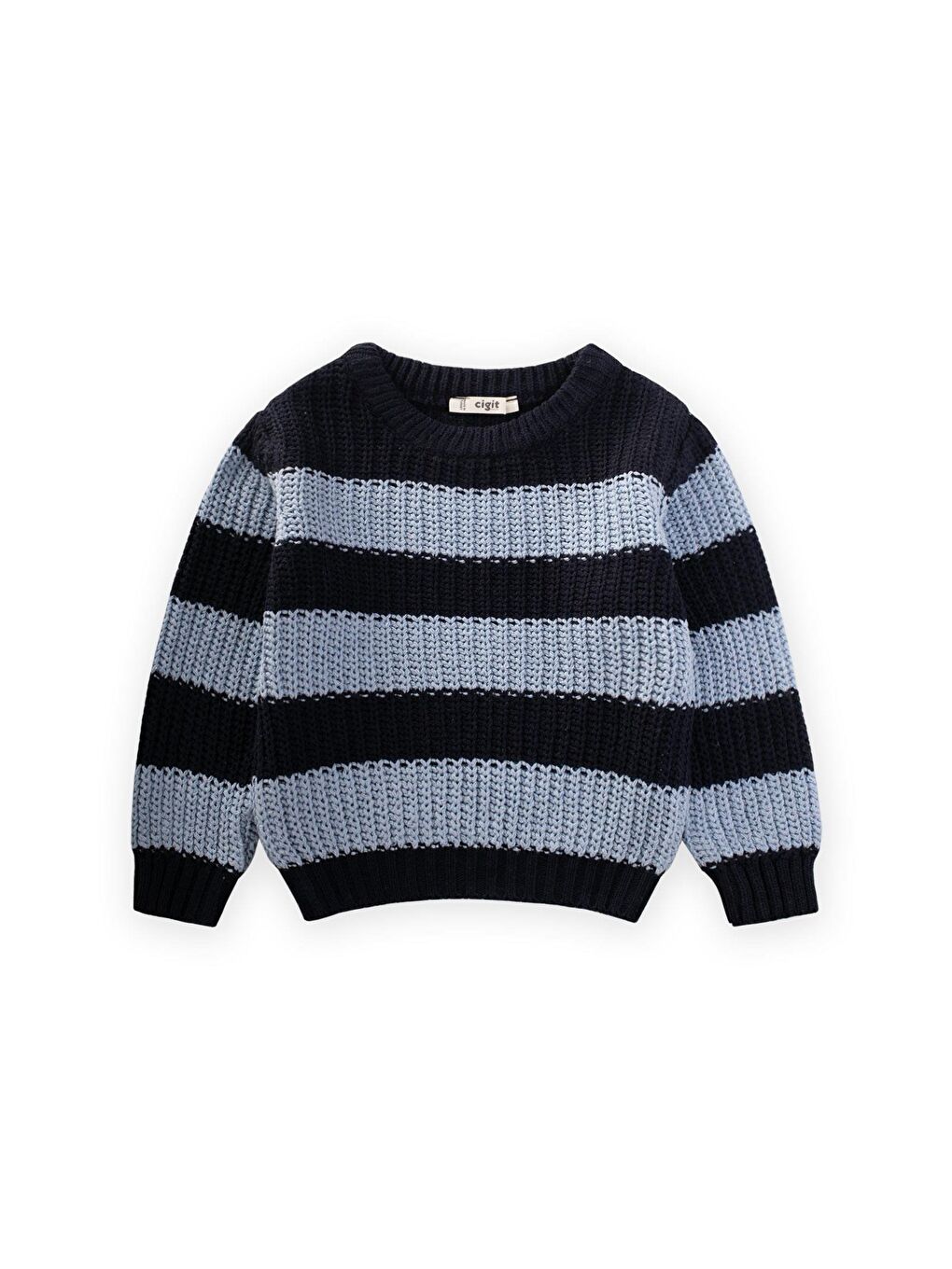 Selanik Çizgili Triko Kazak 2-8 Yaş Lacivert