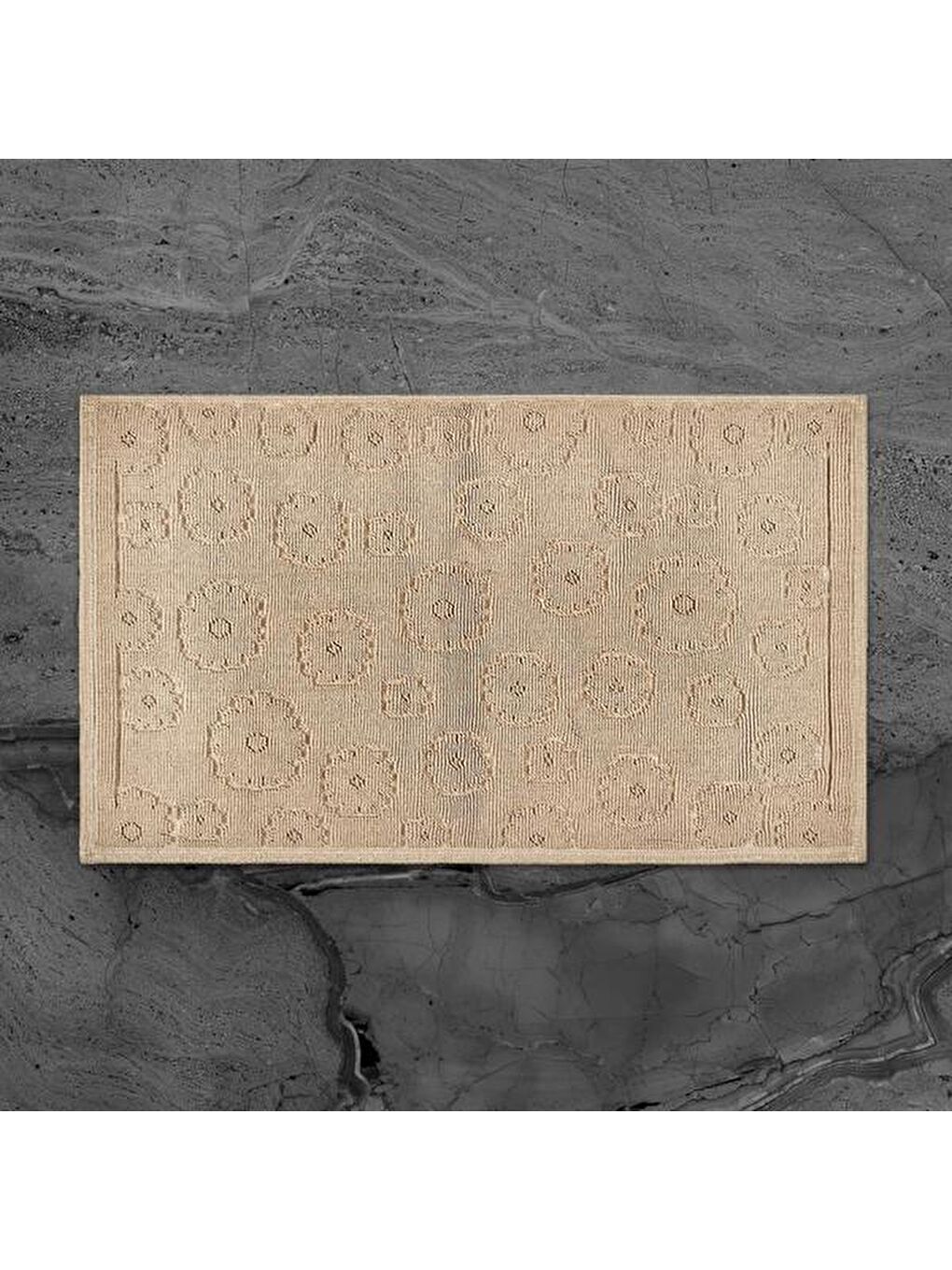 Soft Fiore 2'li Banyo Paspası - Bej - 60x100 cm + 50x60 cm-4