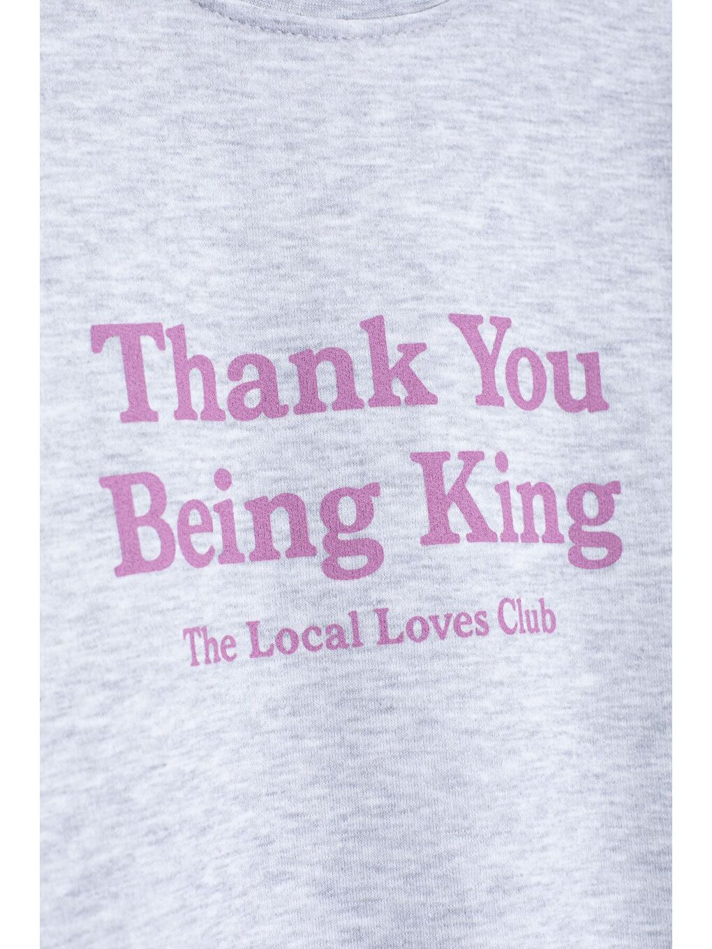 Gri Yazı Baskılı Bisiklet Yaka Kız Çocuk Şardonlu Sweatshirt 23257-1