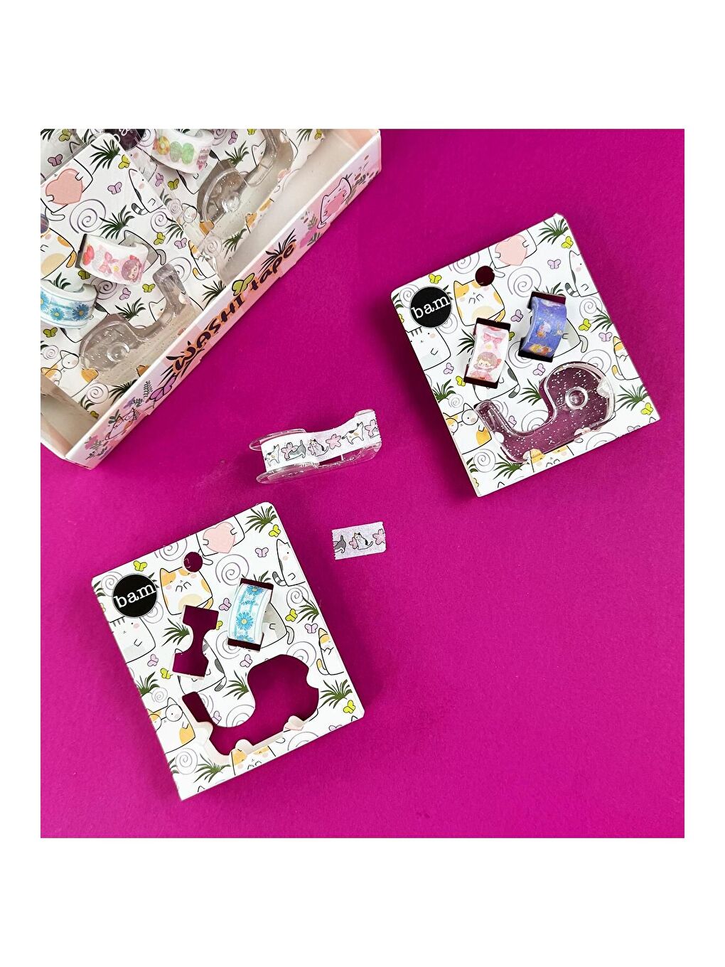 BAM HEDİYELİK EŞYA Mini Washi Tape ve Bant Kesme Seti