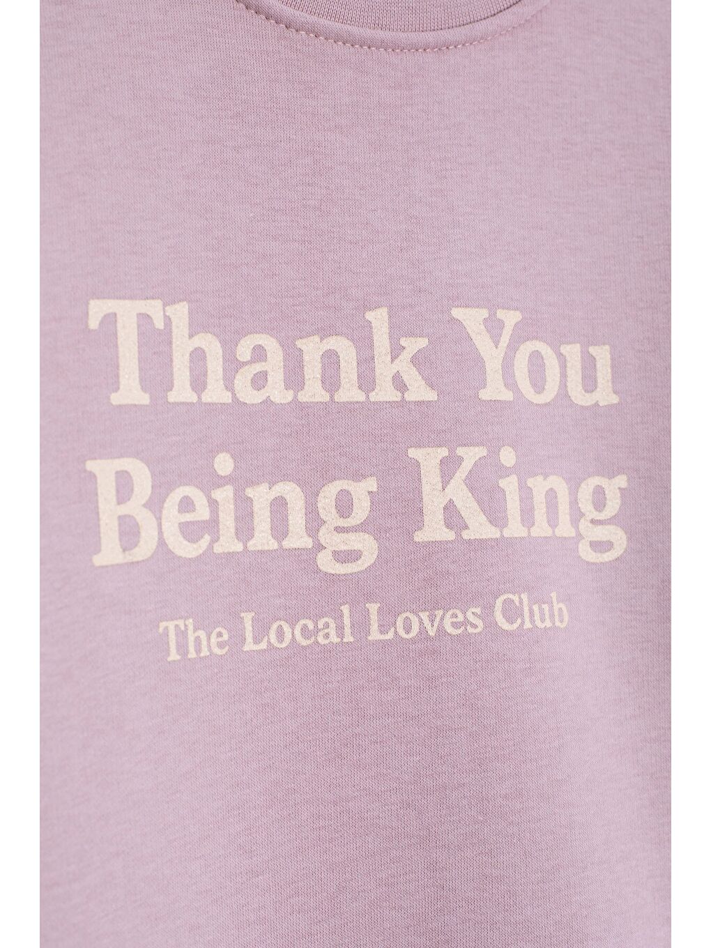 Pembe Gül Kurusu Yazı Baskılı Bisiklet Yaka Kız Çocuk Şardonlu Sweatshirt 23259-2