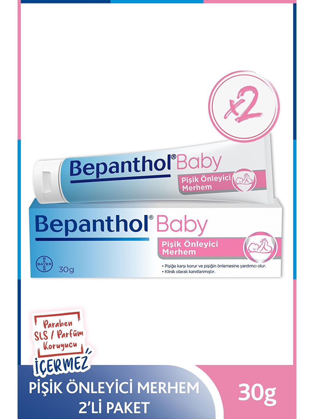 Bepanthol Şeffaf Baby Pişik Önleyici Merhem 30 gr 2'li Paket