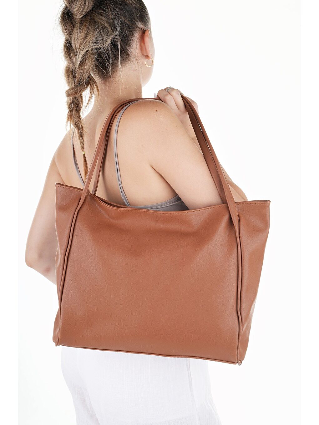 Kahverengi LEA Kadın Shopper El ve Omuz Çantası-1