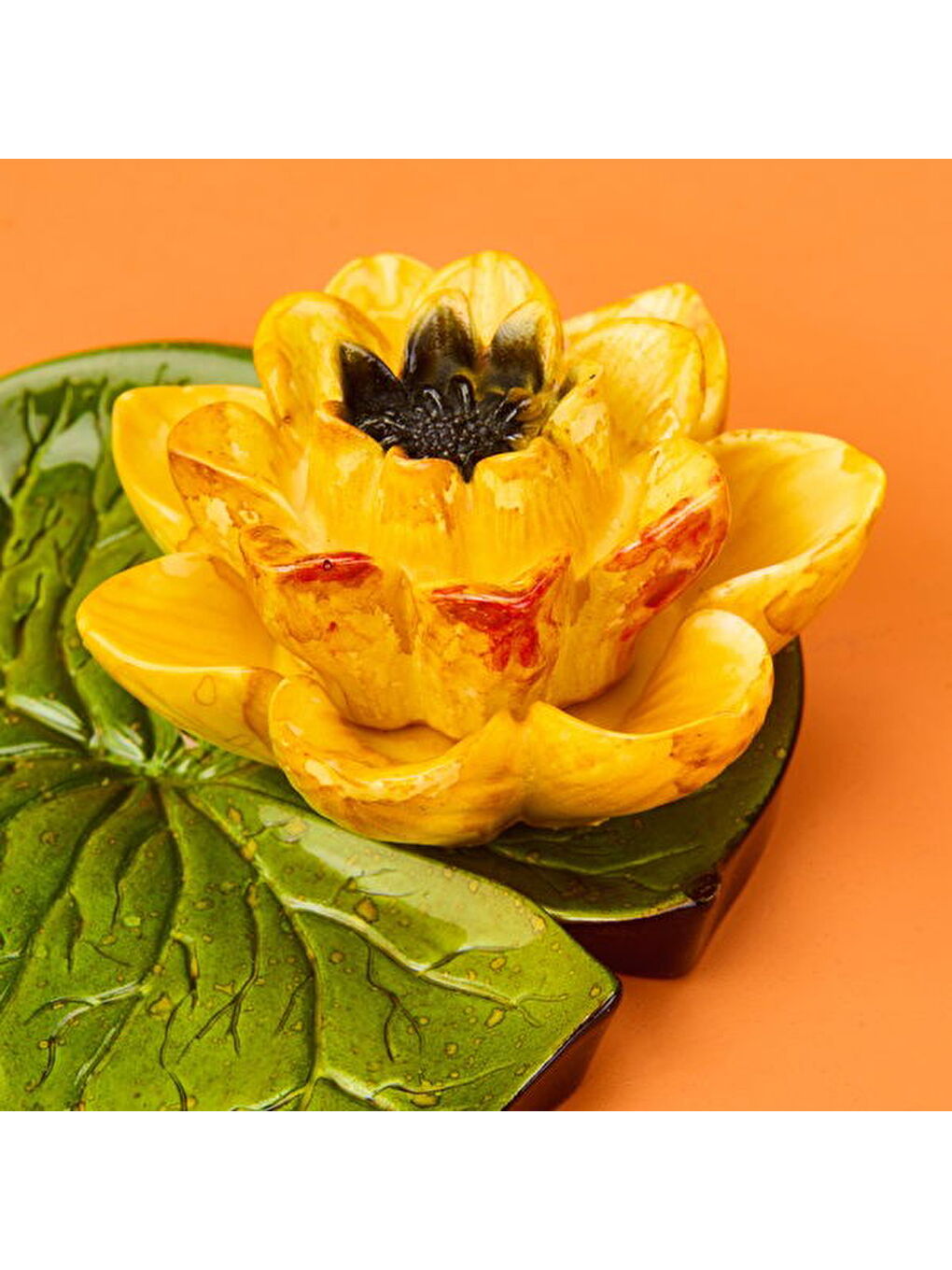 Deco Lotus Dekoratif Tabak - Sarı - 12 cm-1