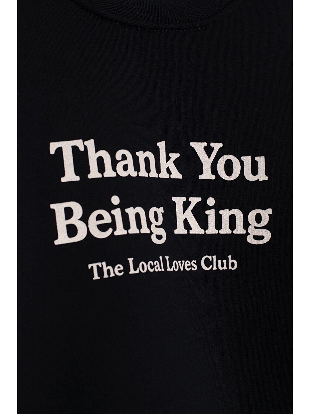 Siyah Yazı Baskılı Bisiklet Yaka Kız Çocuk Şardonlu Sweatshirt 23255-2