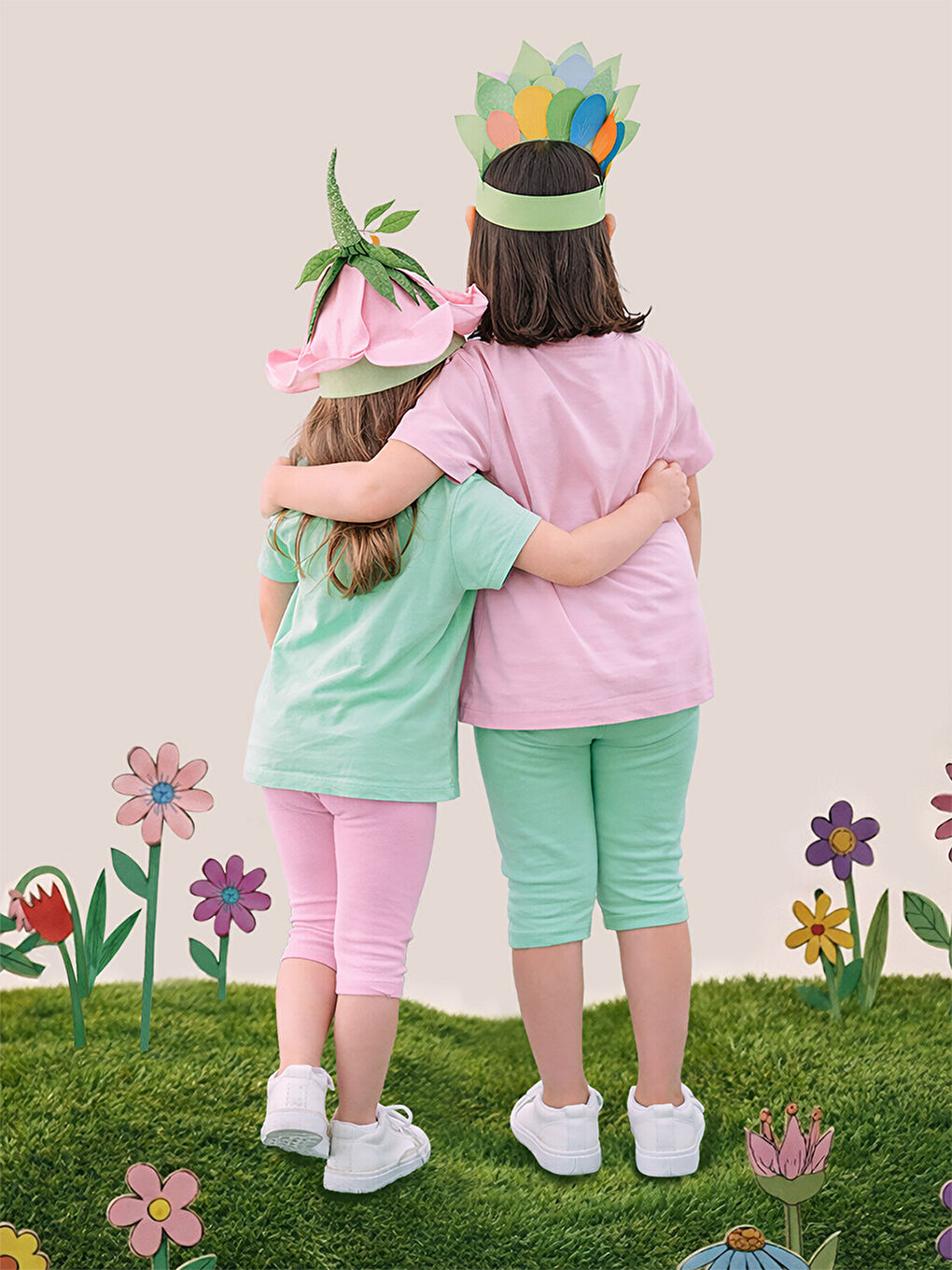 Pembe Ve Mint Kız Çocuk Kaşkorse 2'li Tayt Paketi-1