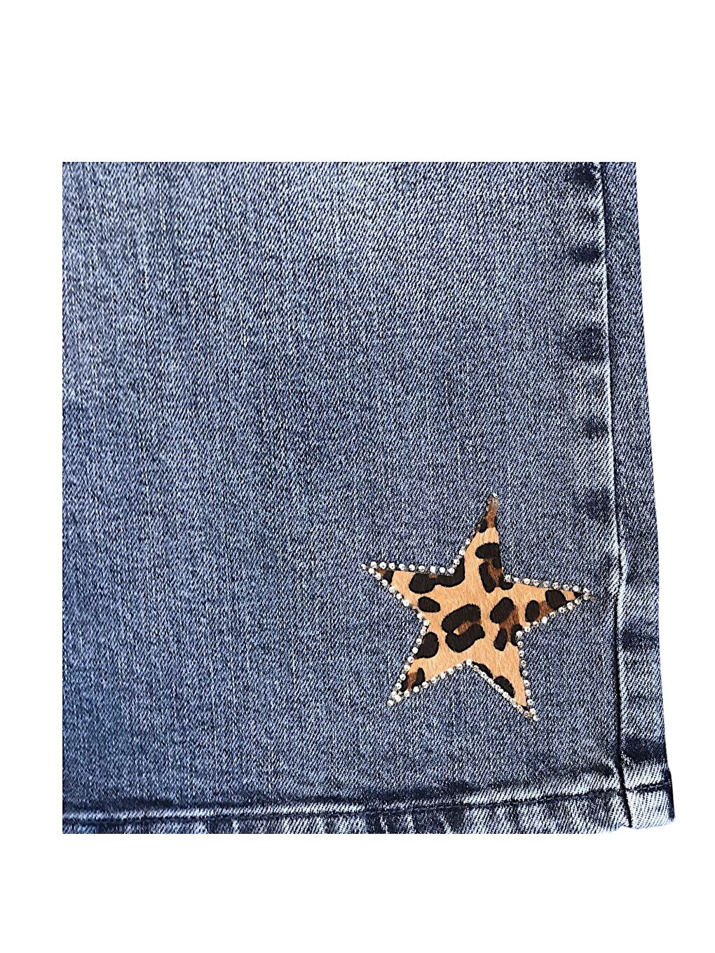 Karışık Kız Çocuk Kelebek ve Yıldız Aksesuarlı Jean Pantolon-1