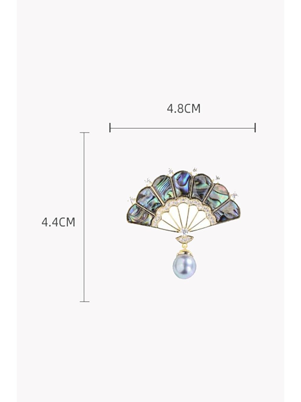 Sarı Yelpaze Modelli kadın Broş Yaka İğnesi-4