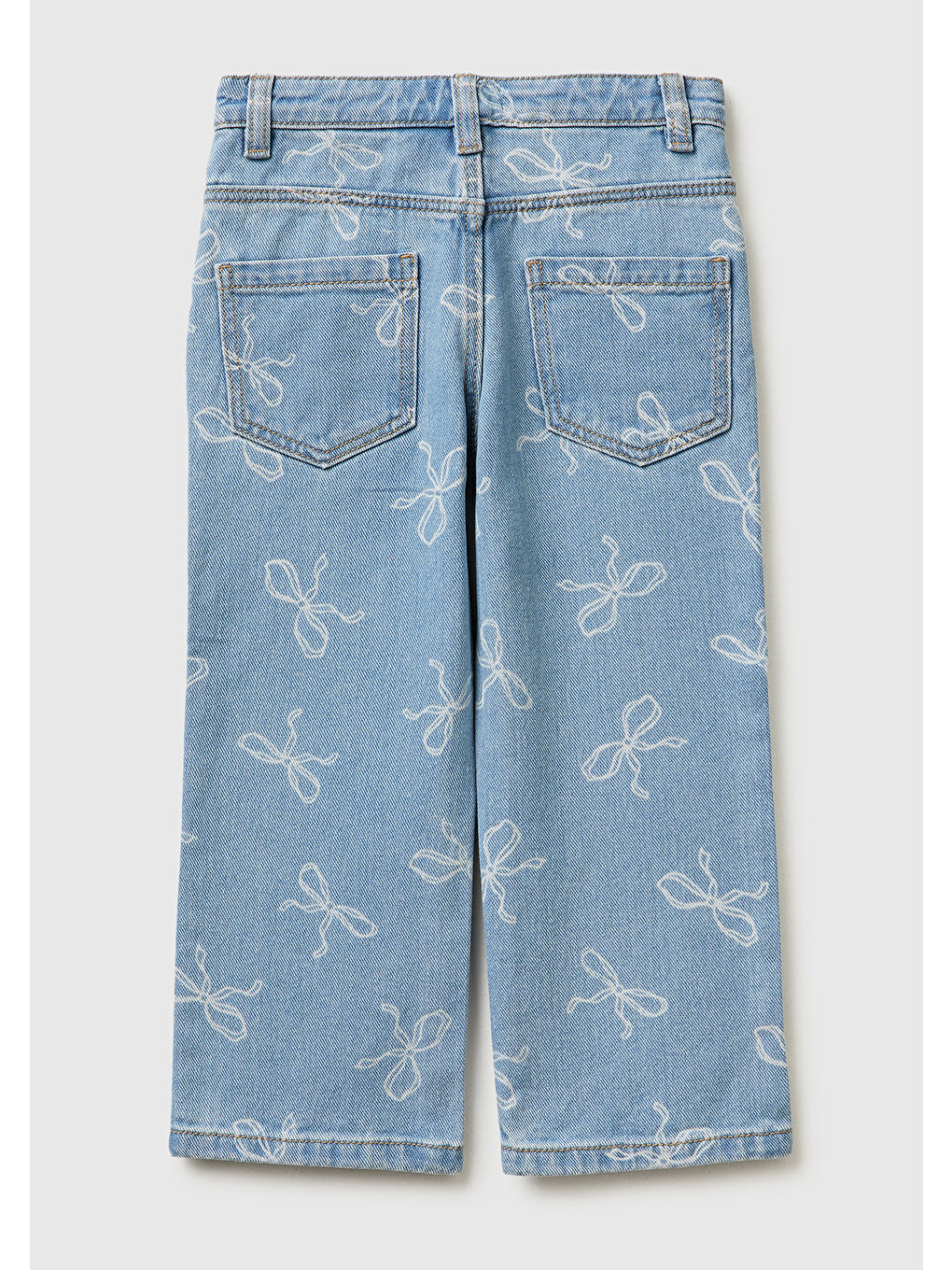 Karışık Kız Çocuk Üç Düğmeli Denim Pantolon-1