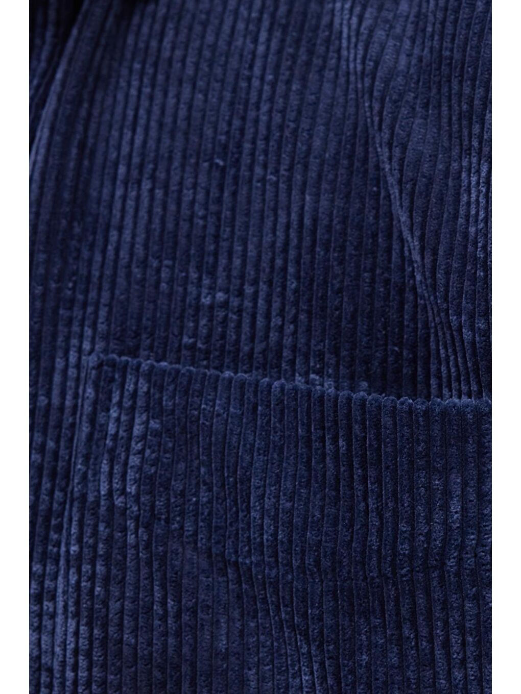 Erkek Regular Fit Rahat Kesim Fitilli Kadife Görünüm Düğmeli Yaka İndigo Ceket Gömlek-5