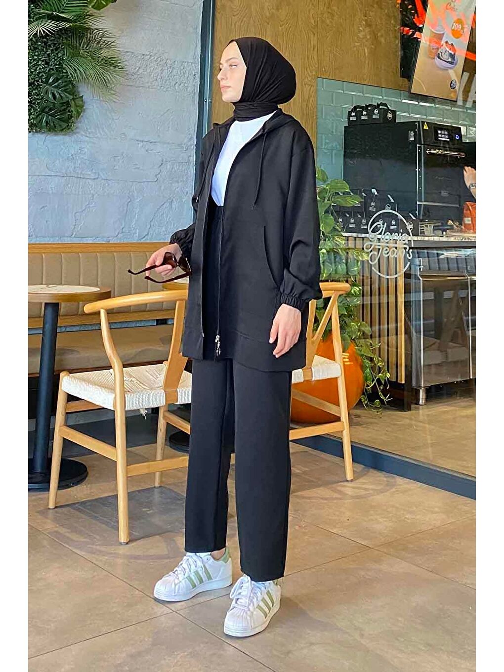 Bonita Fermuarlı Scuba Takım Siyah-1