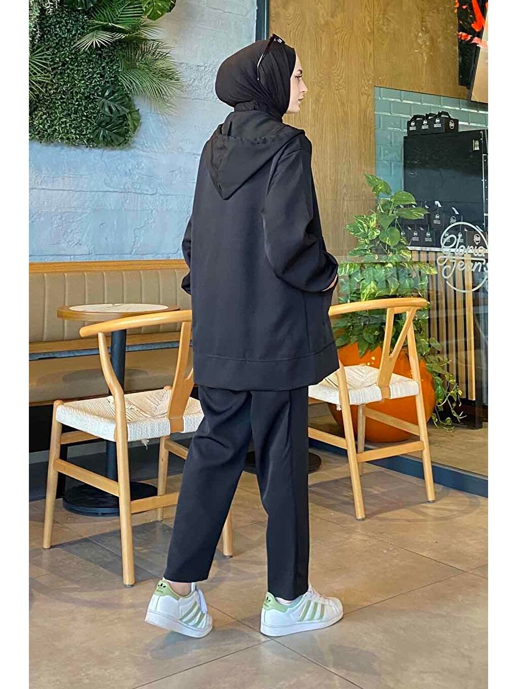 Bonita Fermuarlı Scuba Takım Siyah-2