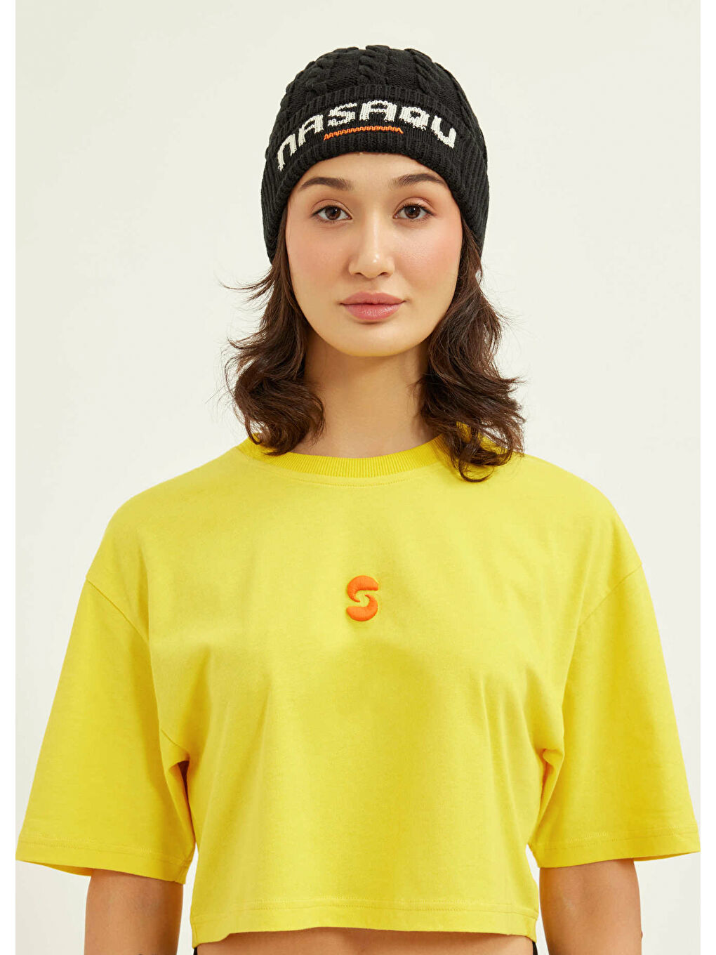 Satu Unisex Siyah Örgülü Bere-1