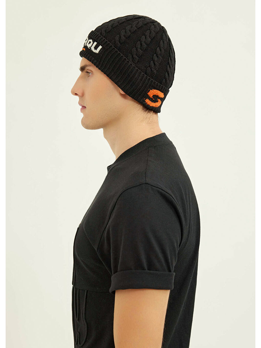 Satu Unisex Siyah Örgülü Bere-2