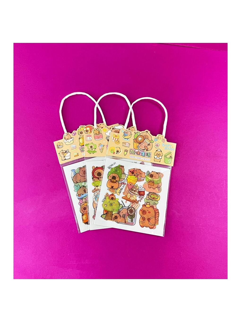 BAM HEDİYELİK EŞYA 4 lü Sevimli Capybara Sticker