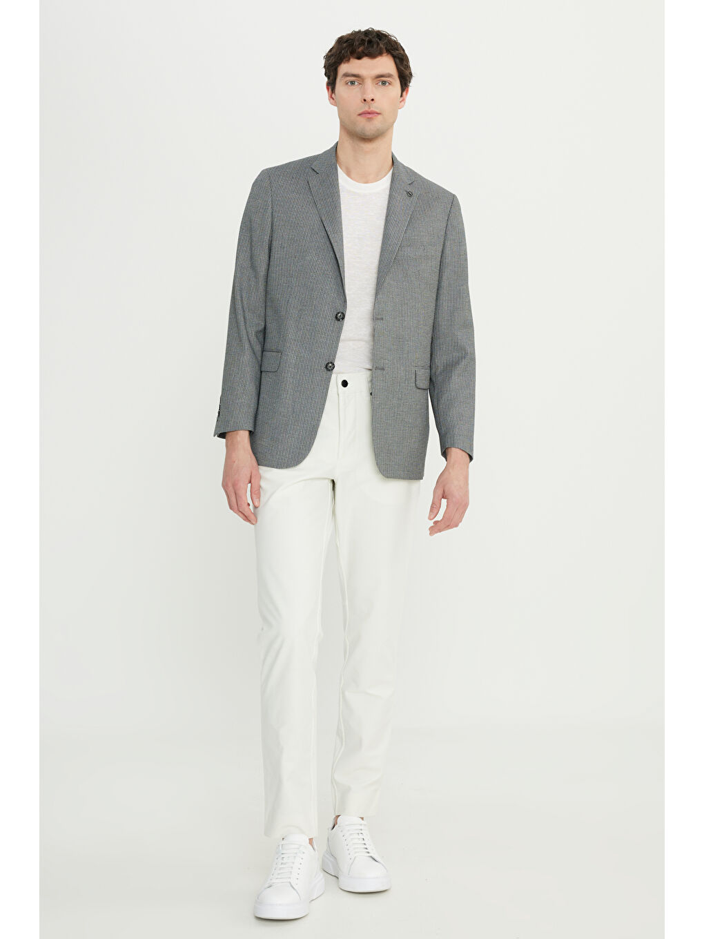 Erkek Antrasit Regular Fit Normal Kesim Mono Yaka Kapak Cepli Armürlü Blazer Ceket-1