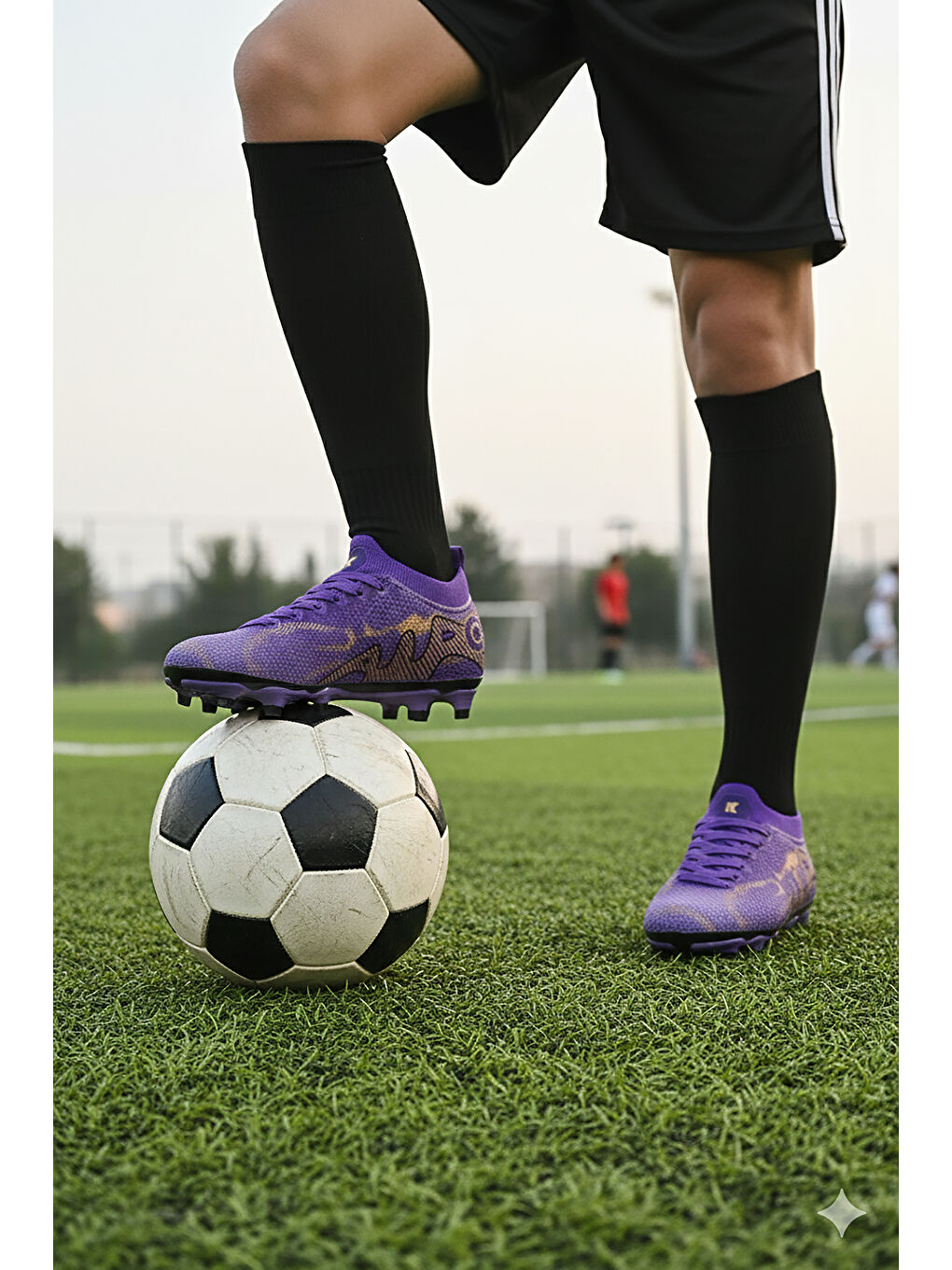 Mor Mila Krampon Çim Saha Erkek Çocuk Futbol Ayakkabı-2