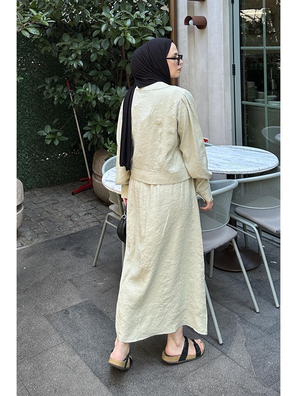 Etekli Tesettür Takım Küf Yeşili-2