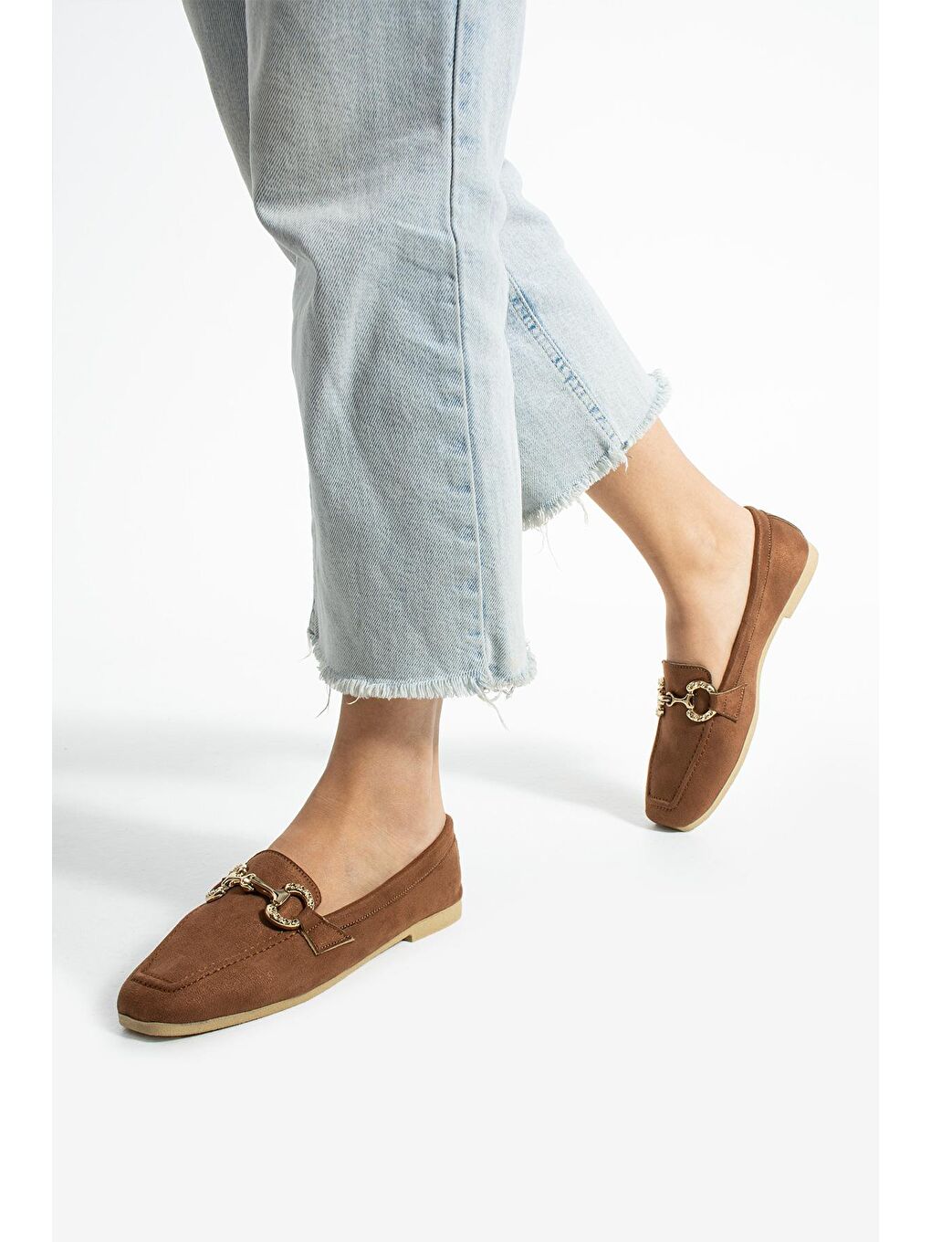 Kahverengi ALY-164 Kadın Babet Günlük Kadın Ayakkabı-1