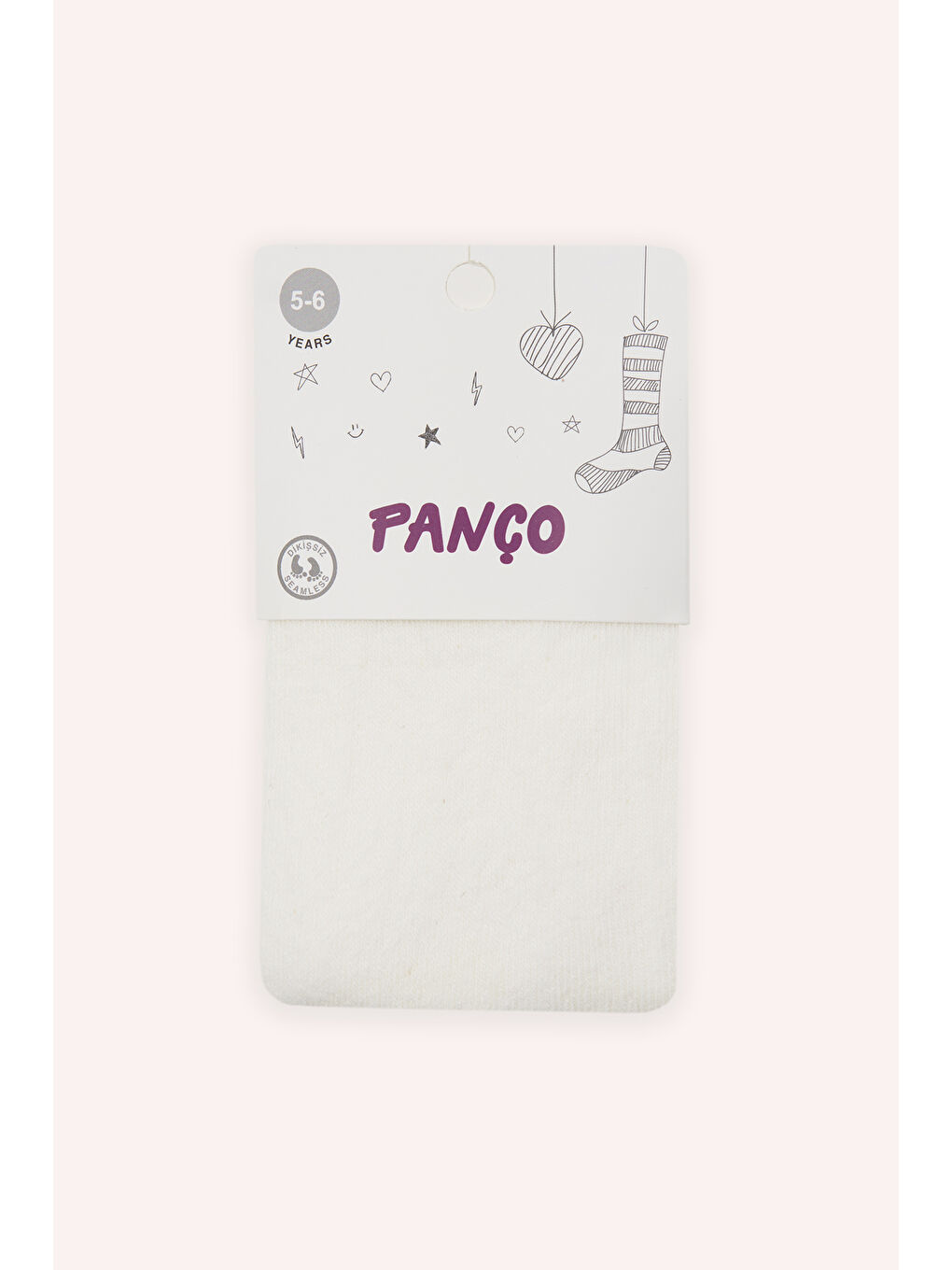Kız Çocuk Pamuklu Ekru Külotlu Çorap