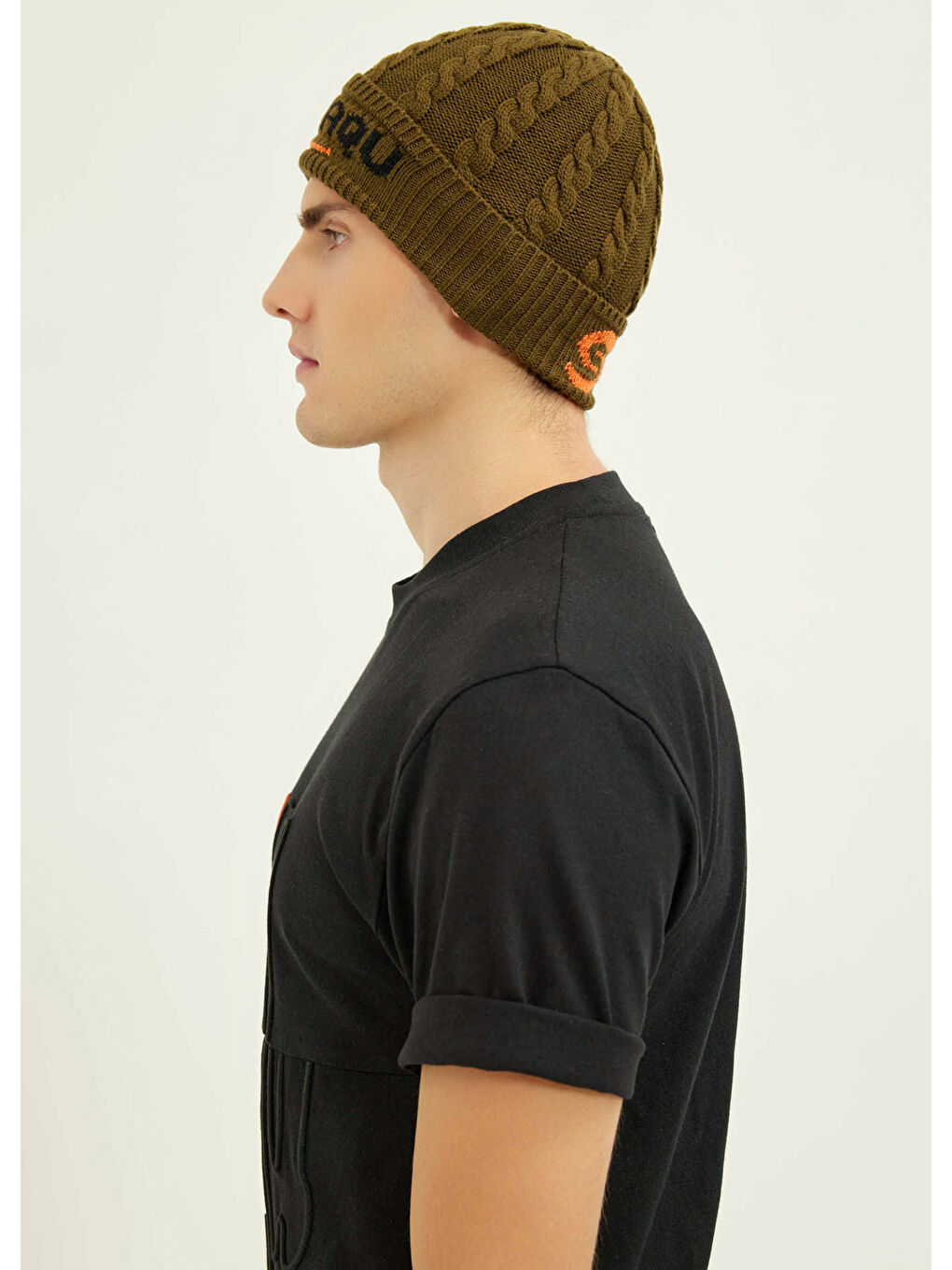 Satu Unisex Haki Örgülü Bere-3