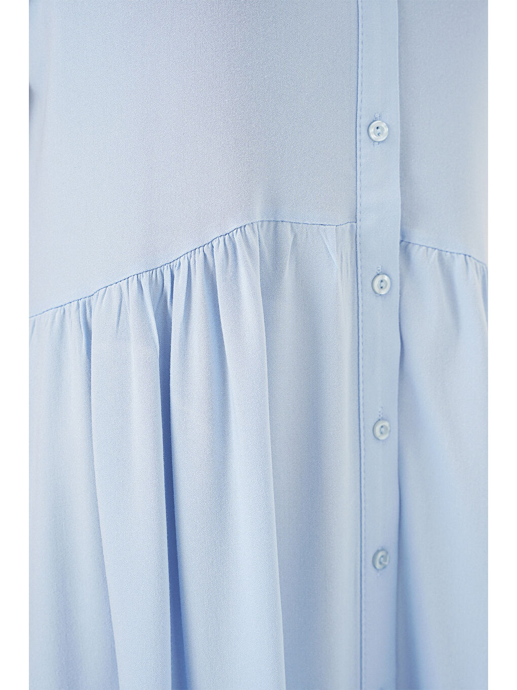 Kadın Sıfır Kol Midi Elbise 2563 - Mavi-4