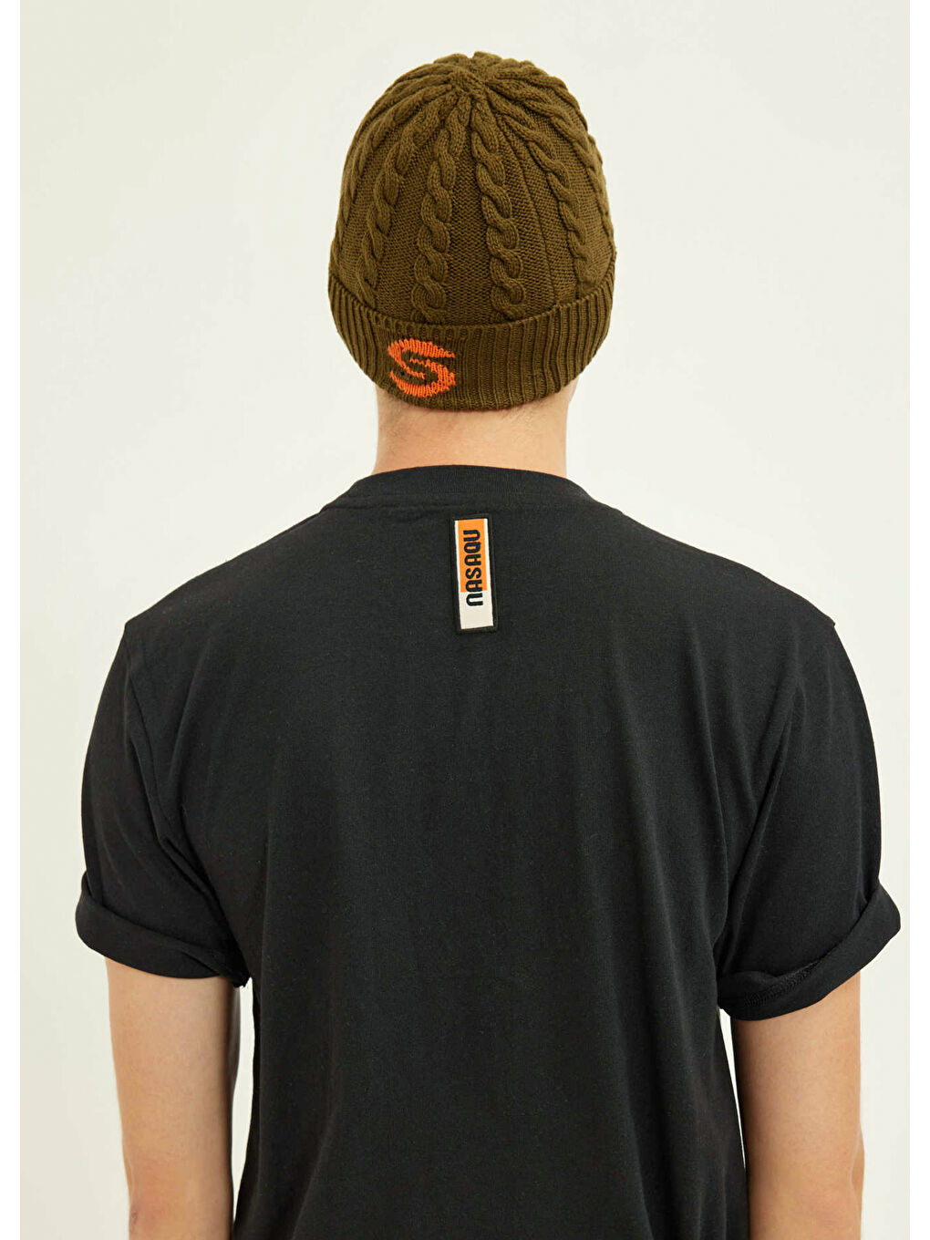 Satu Unisex Haki Örgülü Bere-5