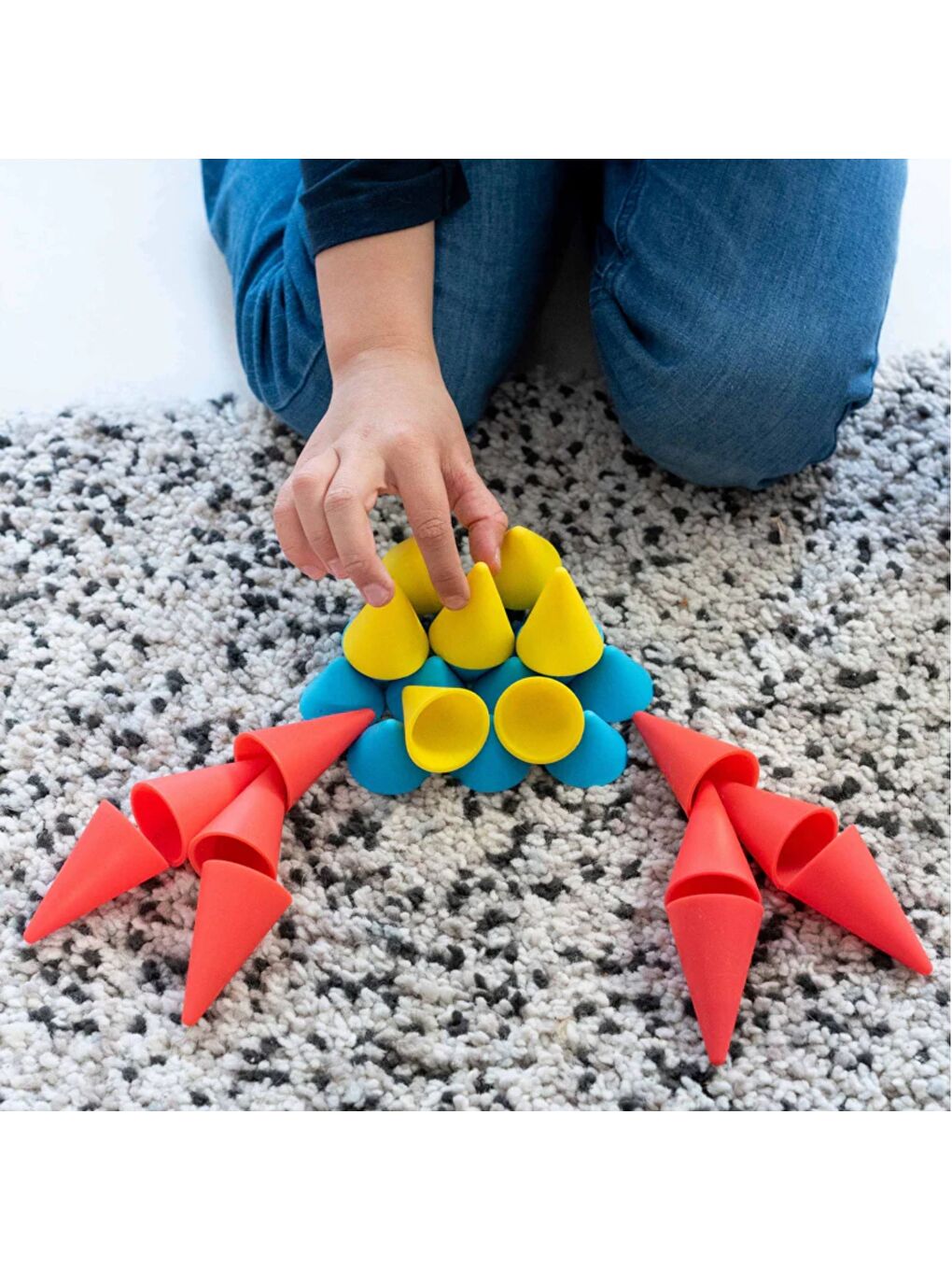 Piks Yapı ve Denge Oyunu Koni 48 Parça-6