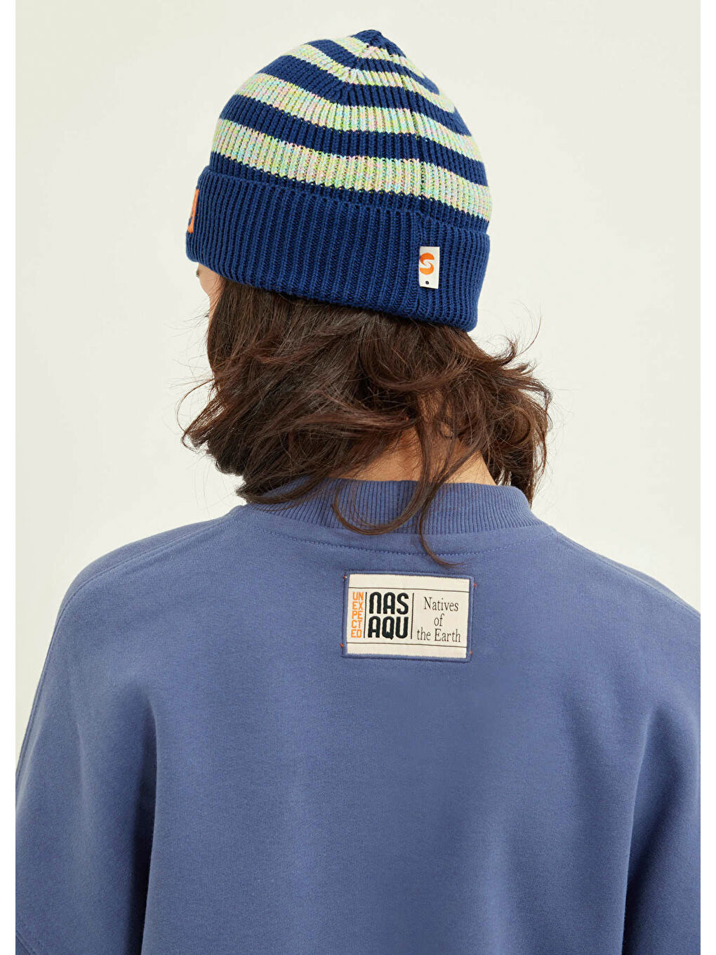 Baltu Unisex Lacivert Mavi Çizgili Bere-6