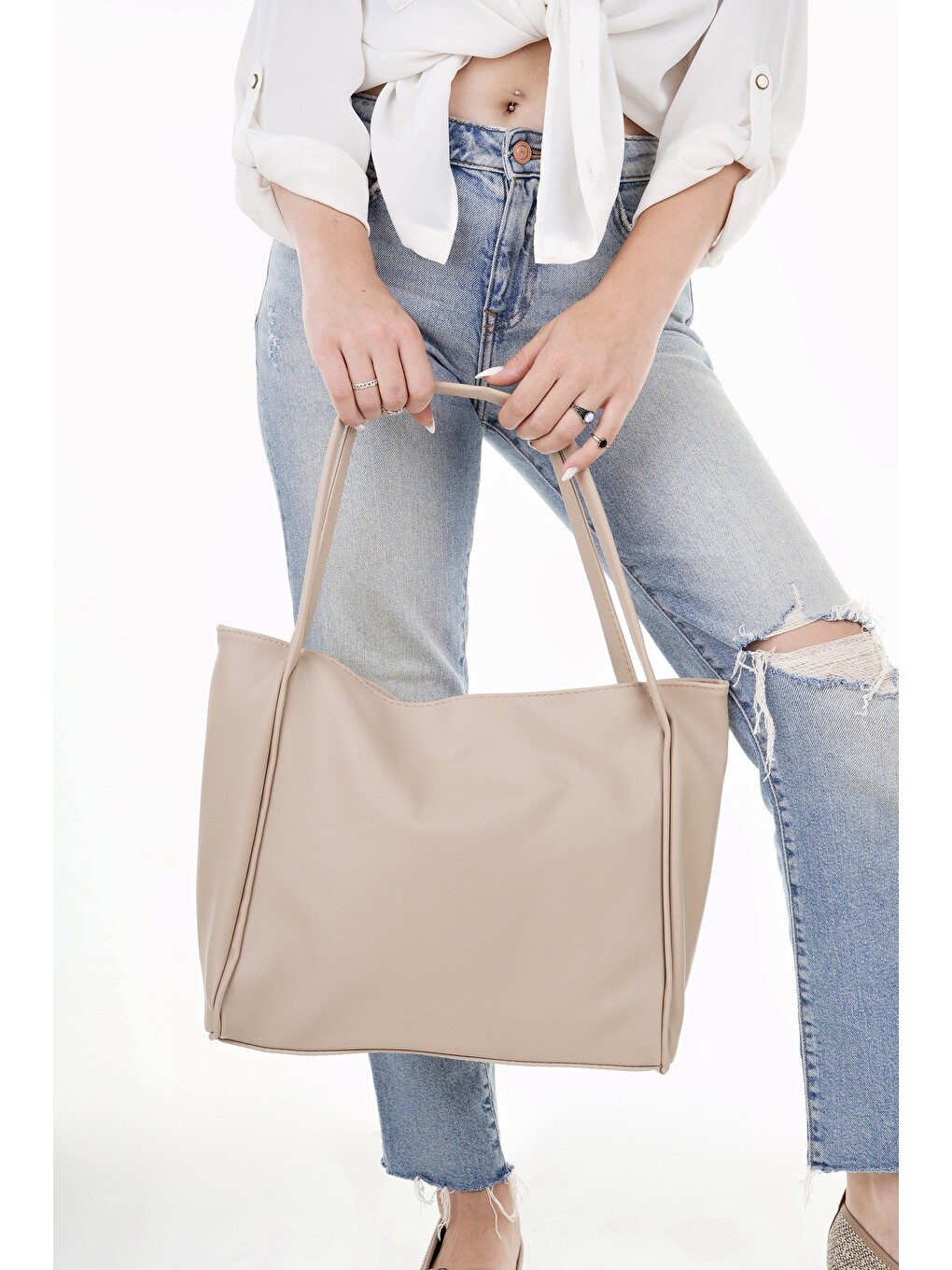 Bej LEA Kadın Shopper El ve Omuz Çantası